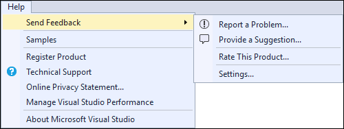 Visual Studio 2017 RC Send Feedback