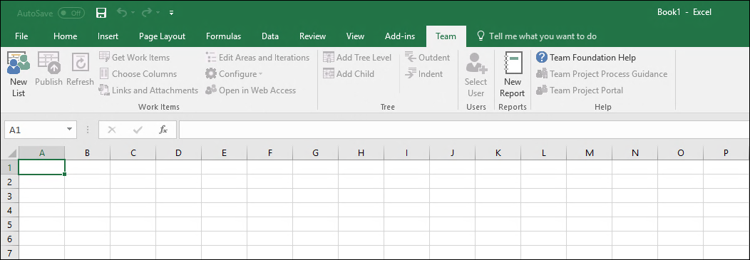 Team Tab in Excel